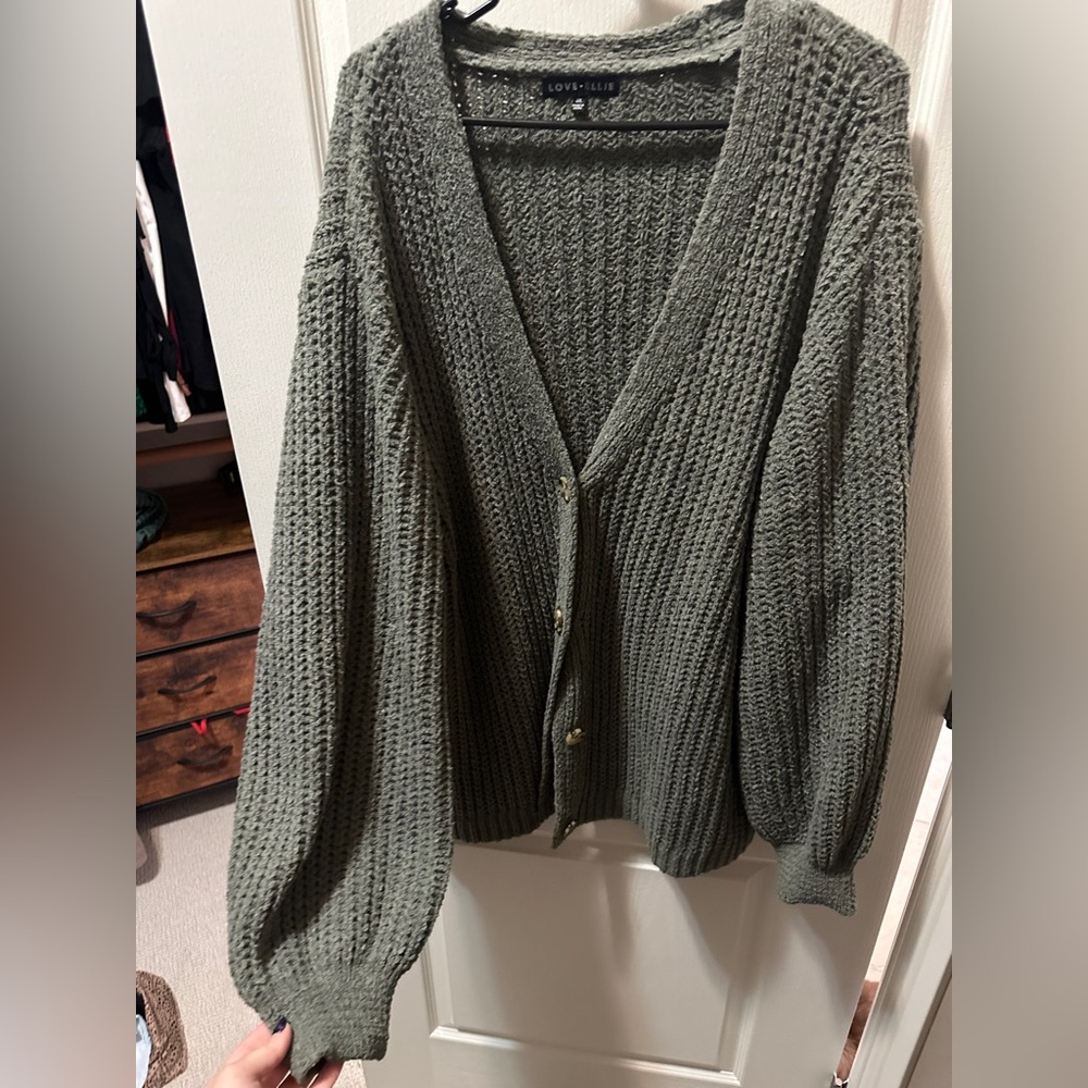 Love Tree Textured Gray Cardigan